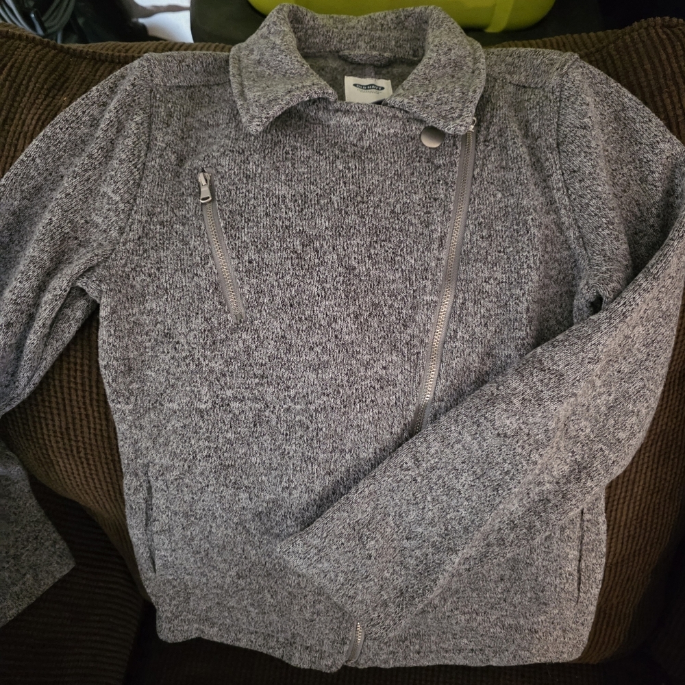 Old Navy Girls Zip Up Gray Jacket